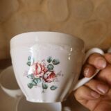 Set of 4 earthenware chocolate cups