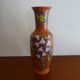 Old Lonchamp iron earth vase polychrome enamels floral decoration - Signed - 36 cm