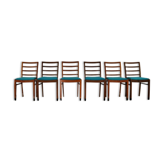 Ensemble de 6 chaises à manger danoises 1960