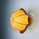 Italian cocoon wall lamp, resin and pine, circa 1970s