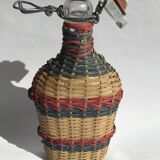 Colorful wicker bottle porcelain cap