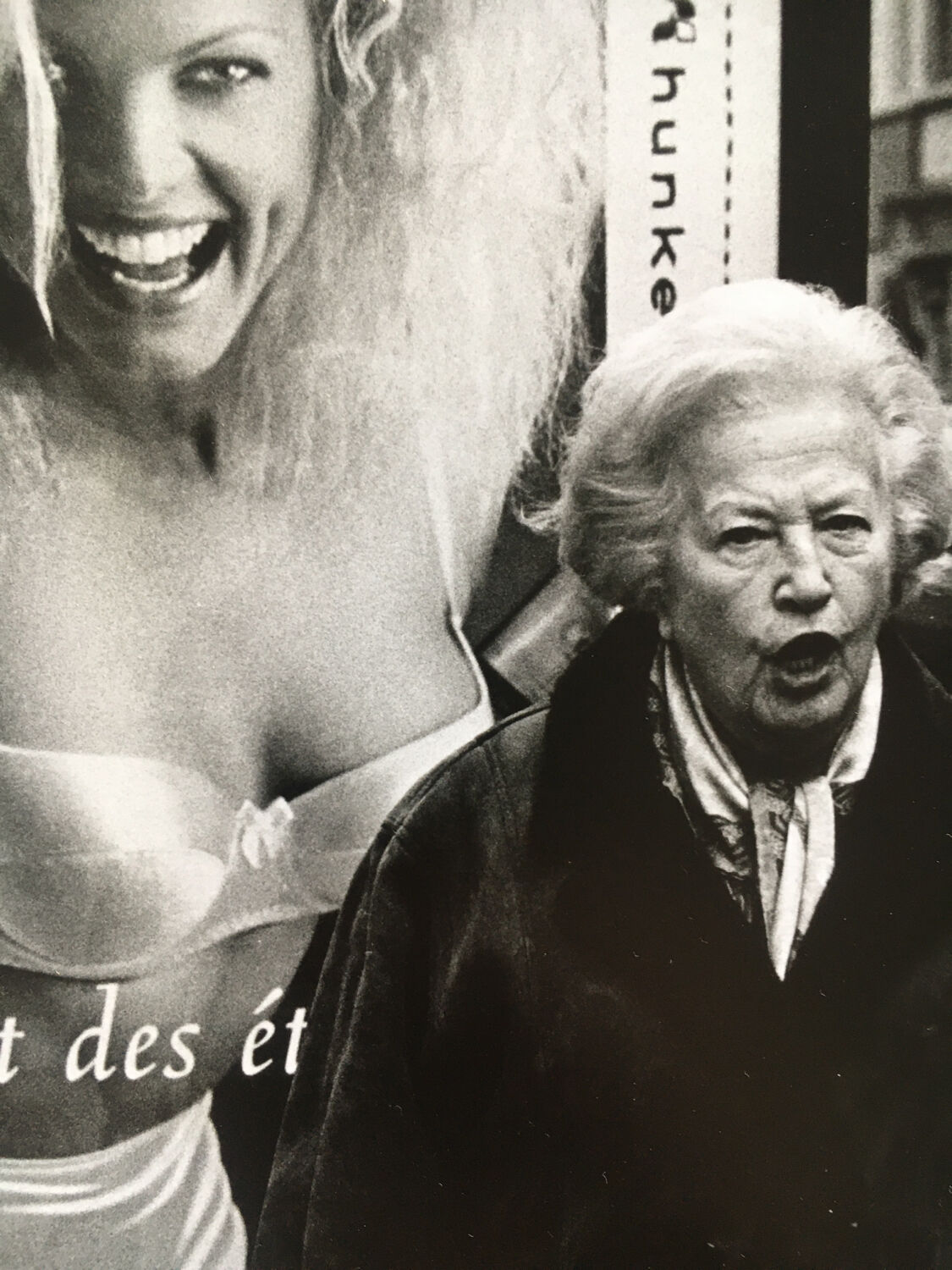 Photography, 90s. Vintage and women's lingerie on the street