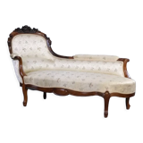 Louis XV meridian in walnut and silk