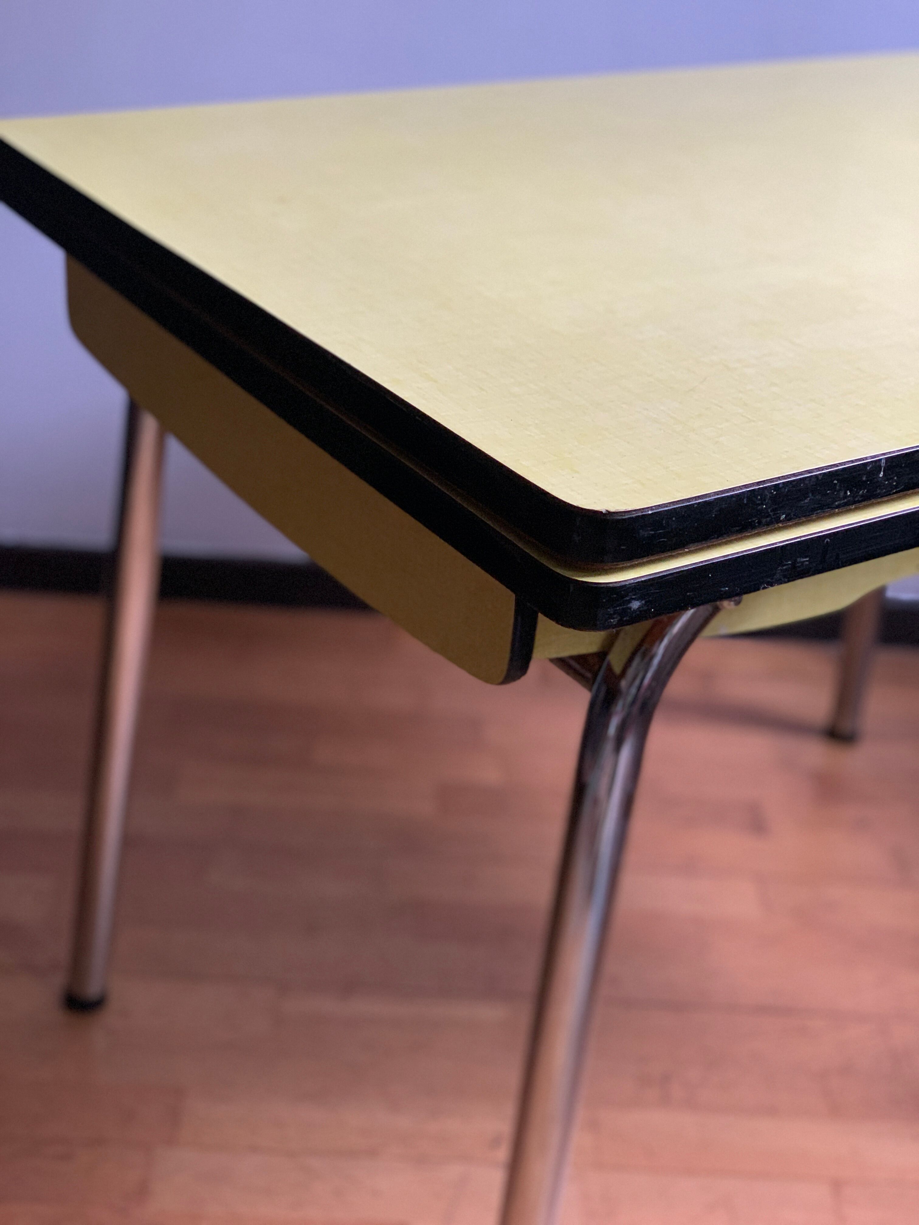 Yellow formica table