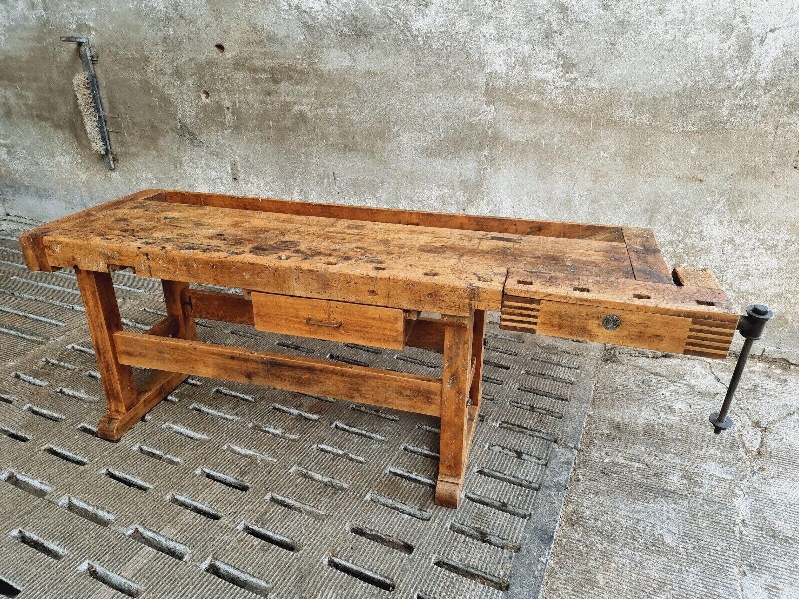 Old workbench Ott beech kitchen island or side table