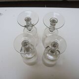 4 engraved transparent stemmed glasses by Baccarat