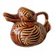 Brown duck slip pitcher from Sarreguemines, France, 1970s