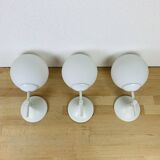 3 Max Bill wall lights for Temde in opaline, 1970s