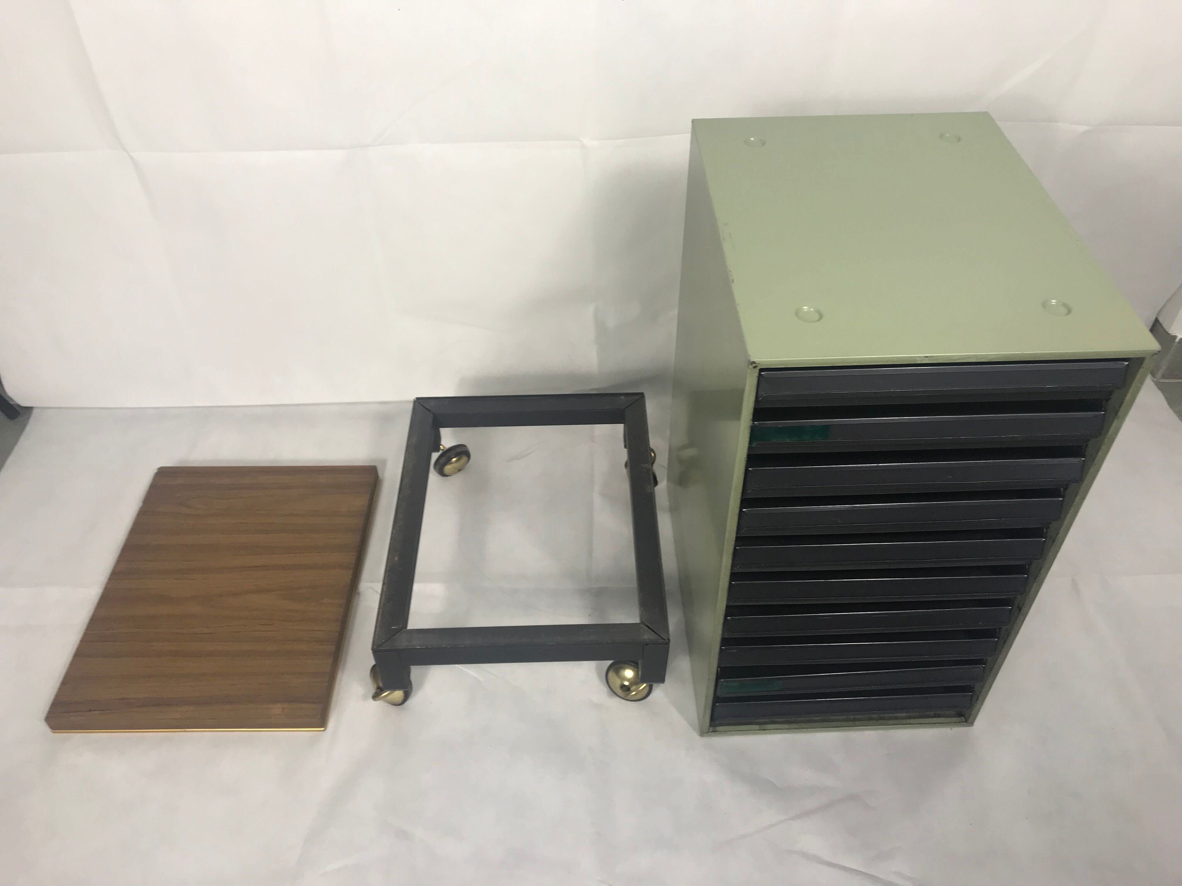 Metal filing cabinet with drawers