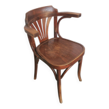 Chaise de salle à manger vintage en bois courbé : fauteuil style Thonet du milieu du siècle