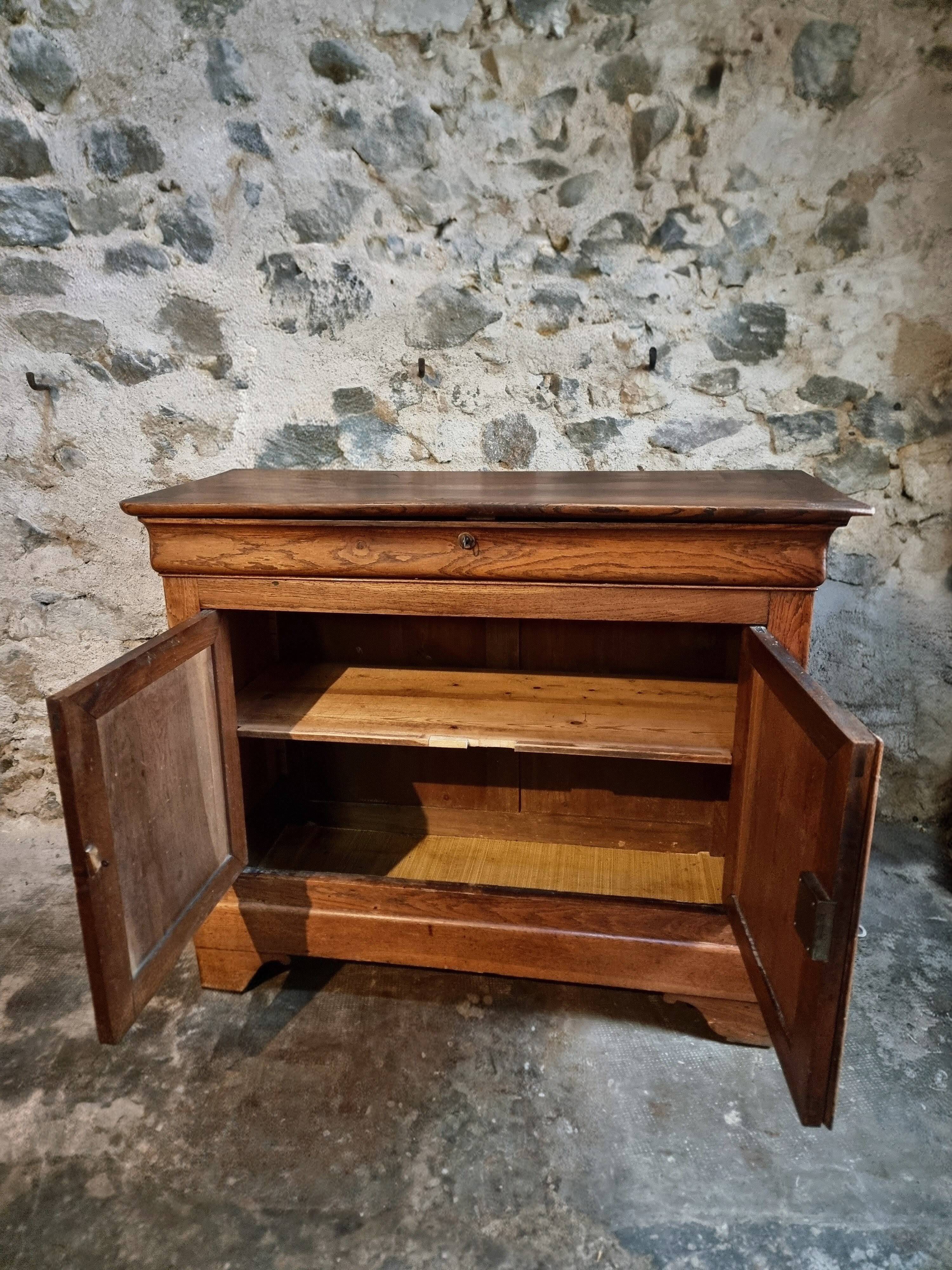 Antique French oak sideboard – 19th century