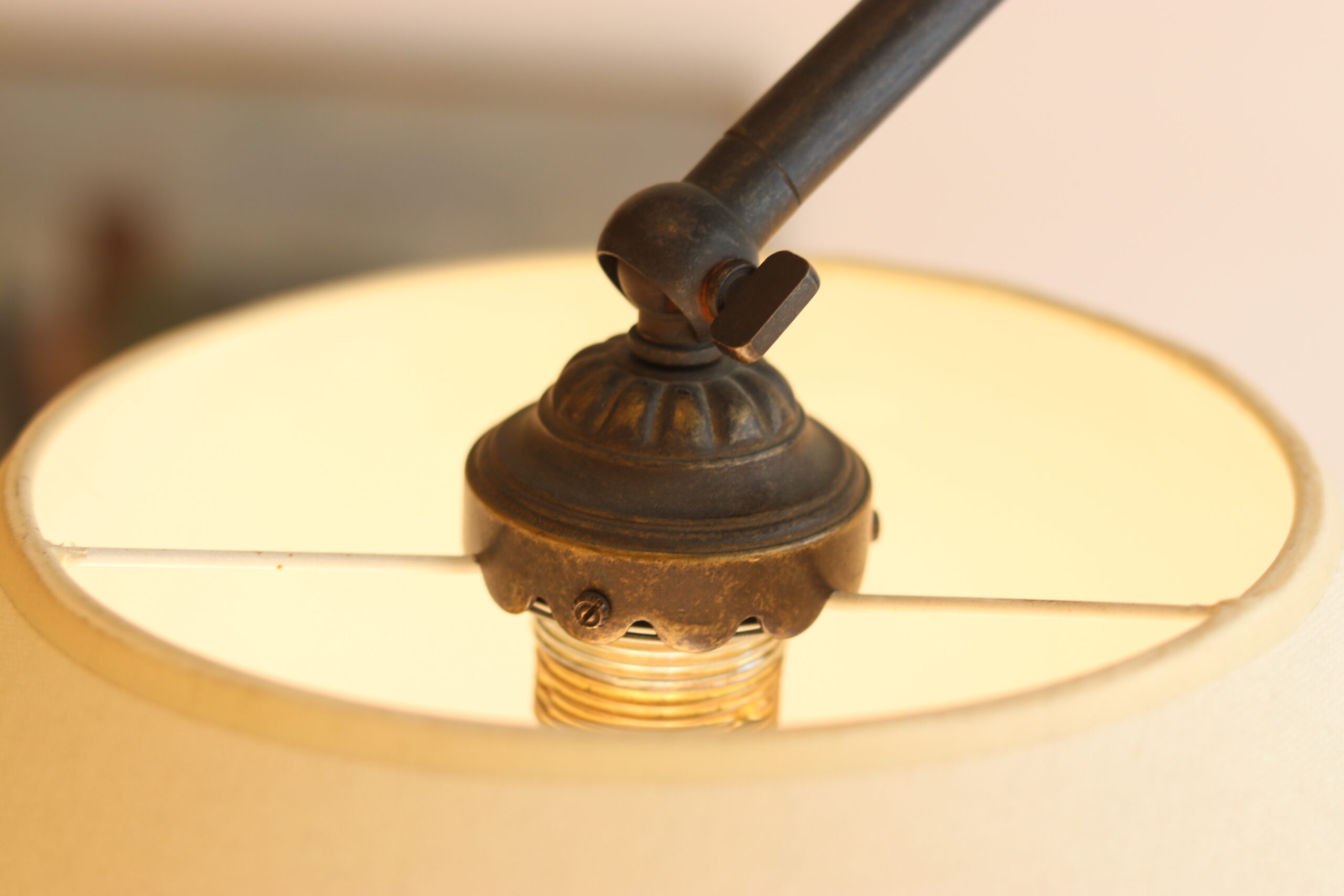 Adjustable floor lamp in patinated metal, 1970s