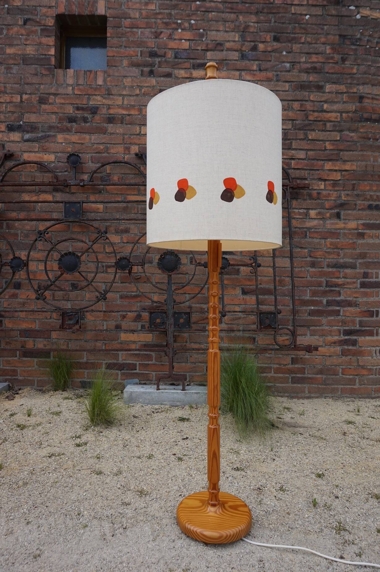 Mid-Century Scandinavian Pine Floor Lamp by Temde, 1960s
