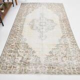 6x9 classic brown & beige vintage rug, 153x272cm