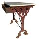 Antique French bistro table in cast iron and marble, 1900s.