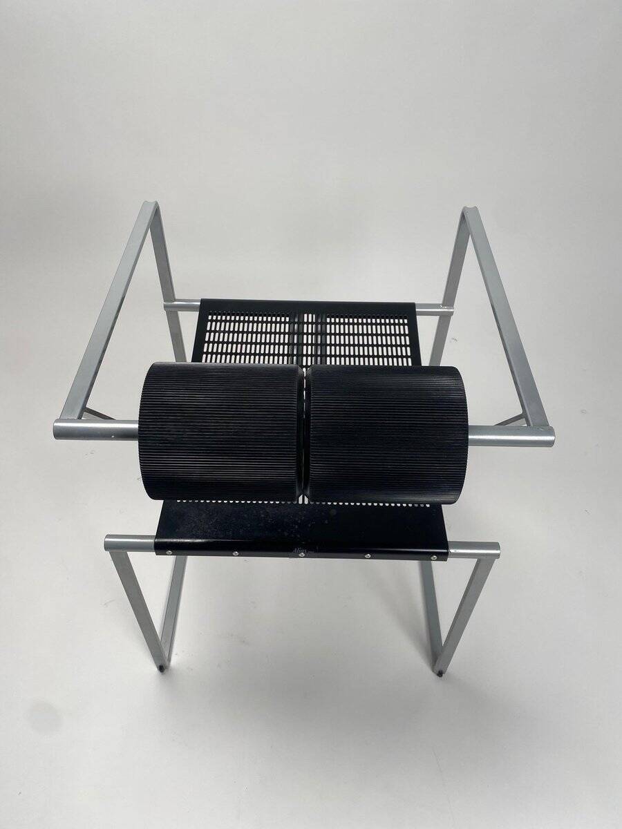 Model 601 Seconda Chairs in Metal attributed to Mario Botta, 1982, Set of 4