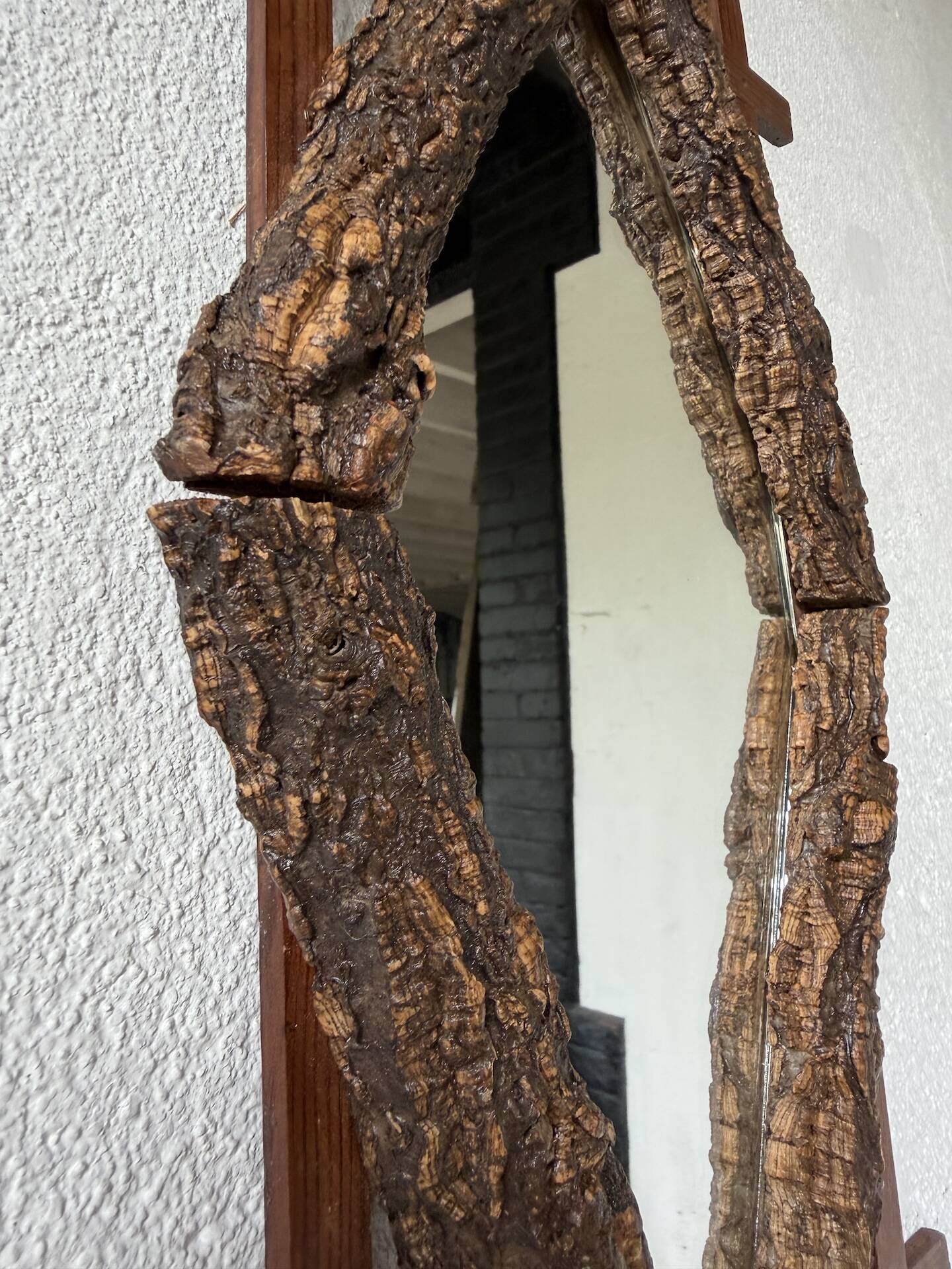 Rustic mirror wood 1900 folk art