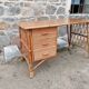 Bureau vintage en rotin et bambou Louis Sognot