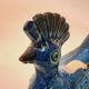 Pair of vintage peacock statues, Aldo Londi for Bitossi, Rimini blu series.