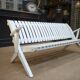 Folding garden bench in white lacquered beech of vintage origin 1950