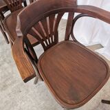 Set of 4 Vintage Bentwood Dining Chair: Mid-Century Thonet Style Armchair