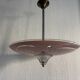 Vintage 1950 pink glass dome ceiling light - 39 x 40 cm