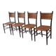 Four teak dining chairs with patinated cane after Gio Ponti, Italy 1960s