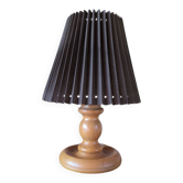 Turned wood table lamp