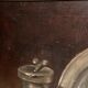Oil painting on canvas signed J. Fleury-Bin Still Life with pewter and onions