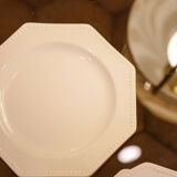 Lot 5 plates dessert enamelled octagonal