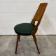 Vintage Baumann chair from the 1950s - curved wood and green seat.
