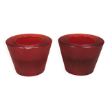 Reversible glass candlesticks with a conical shape for tealights or candles