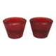 Reversible glass candlesticks with a conical shape for tealights or candles
