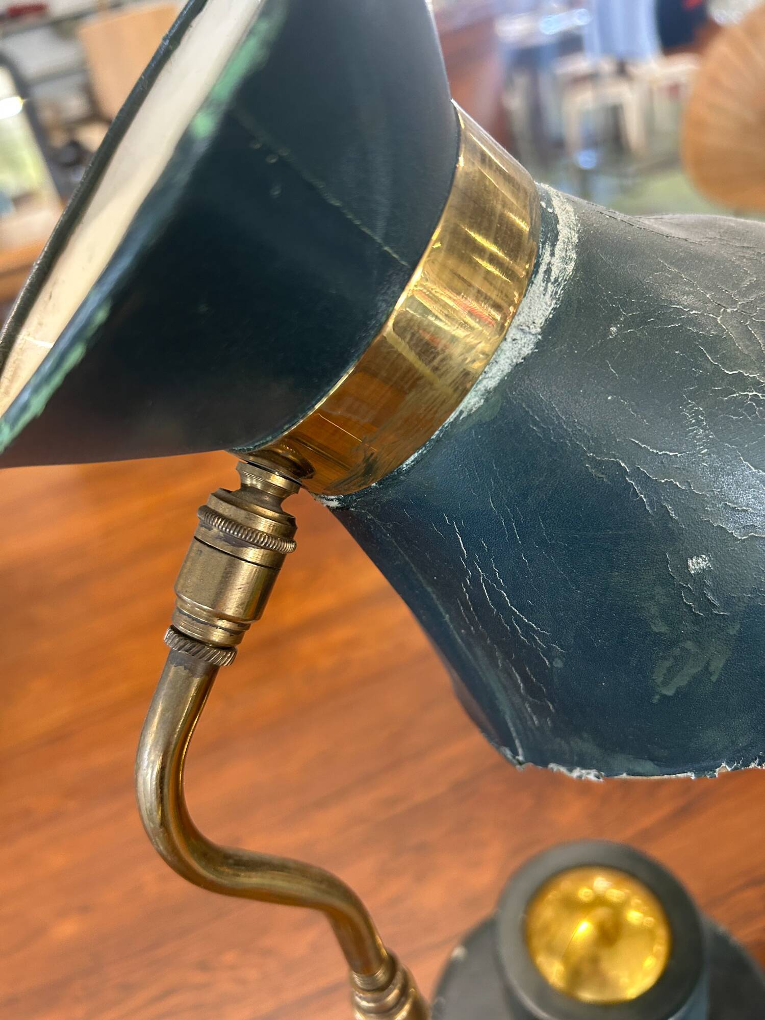 Leather table lamp Jacques Adnet