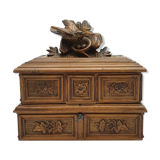 Carved wooden jewelry box