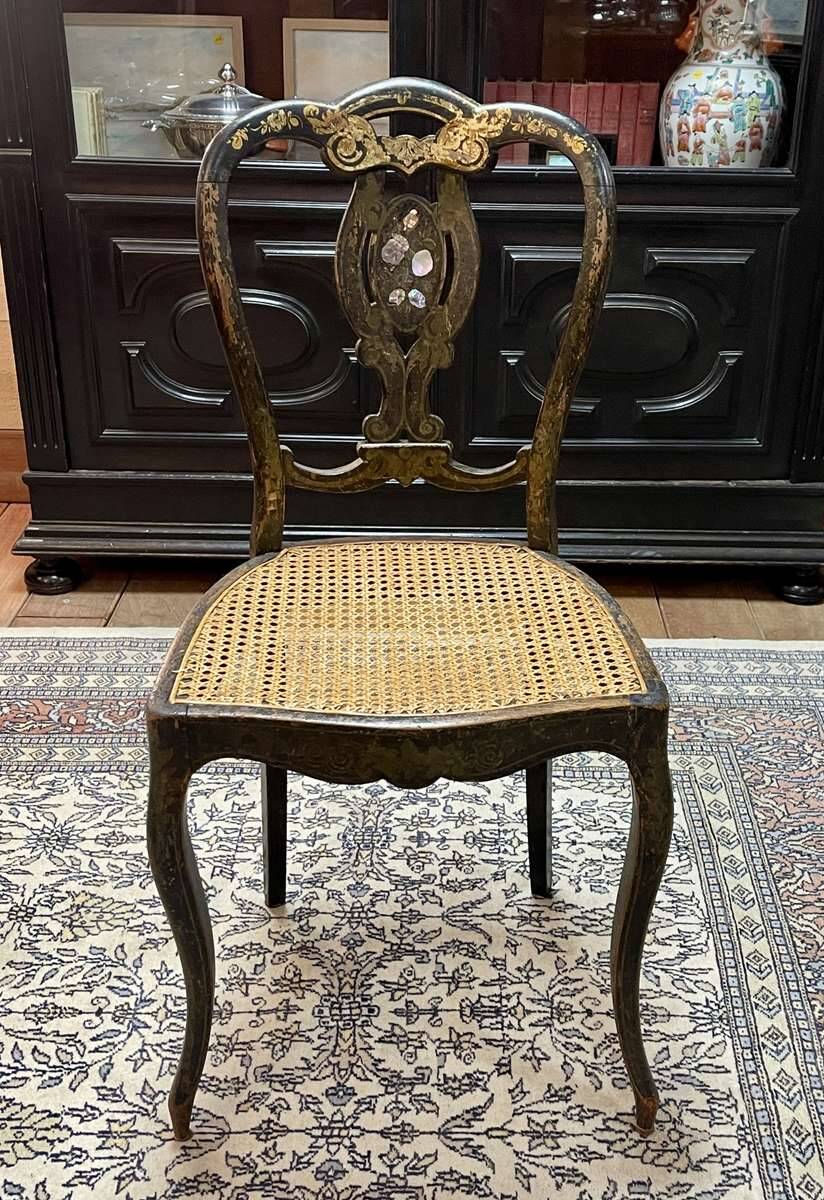 Napoleon III chair in blackened wood