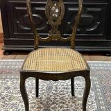 Chaise Napoléon III en bois noirci