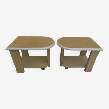 2 bedside tables or modern sofa ends on casters