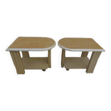 2 bedside tables or modern sofa ends on casters