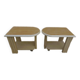 2 tables de nuits où bouts de canapé moderne sur roulettes