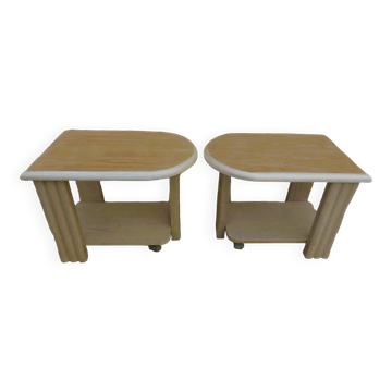 2 tables de nuits où bouts de canapé moderne sur roulettes