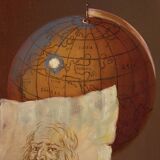 20th century Italian still life painting with musical instruments