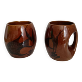 Set of 2 vintage ceramic mugs/cups