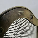 Fire screen, spark arrester, made in Italy, in brass with 3 folding flaps, 1970