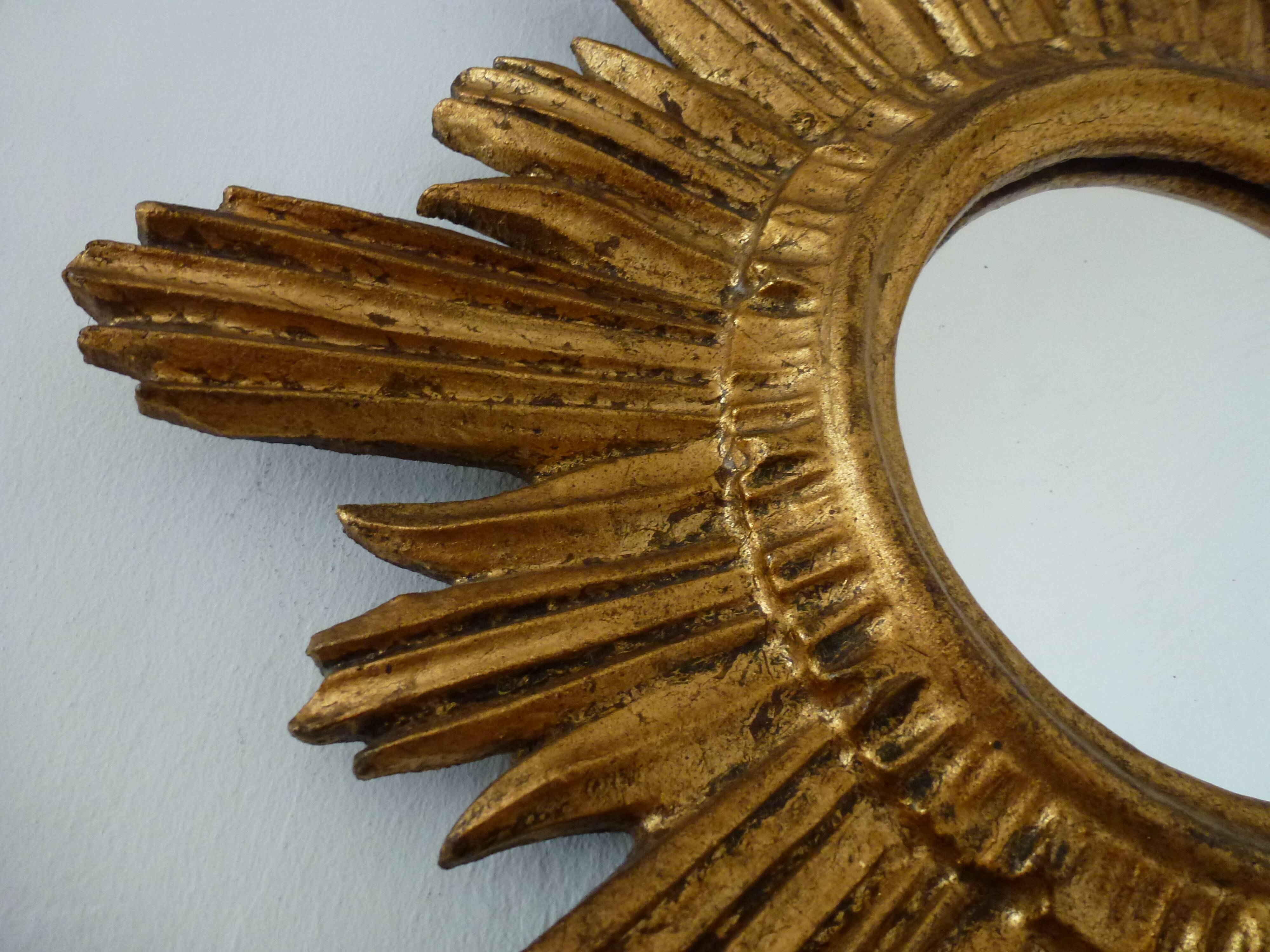 Mirror soleil golden wood 60/70