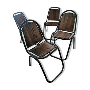 set de 4 chaises industrielles