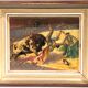 Jean Torthe.la corrida.oil on cardboard framed and signed