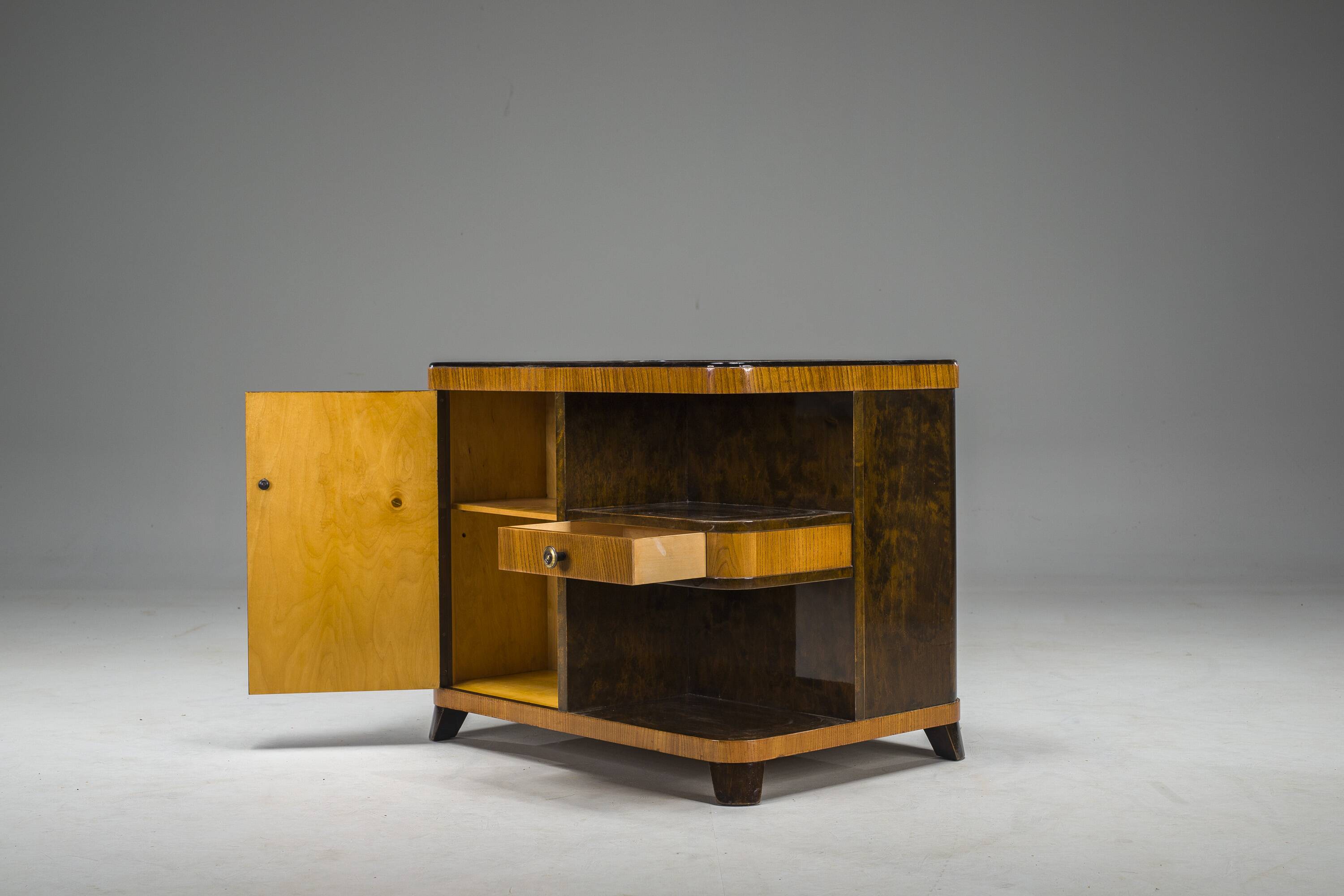 Art Deco Bar Cabinet with Inlays, 1930s