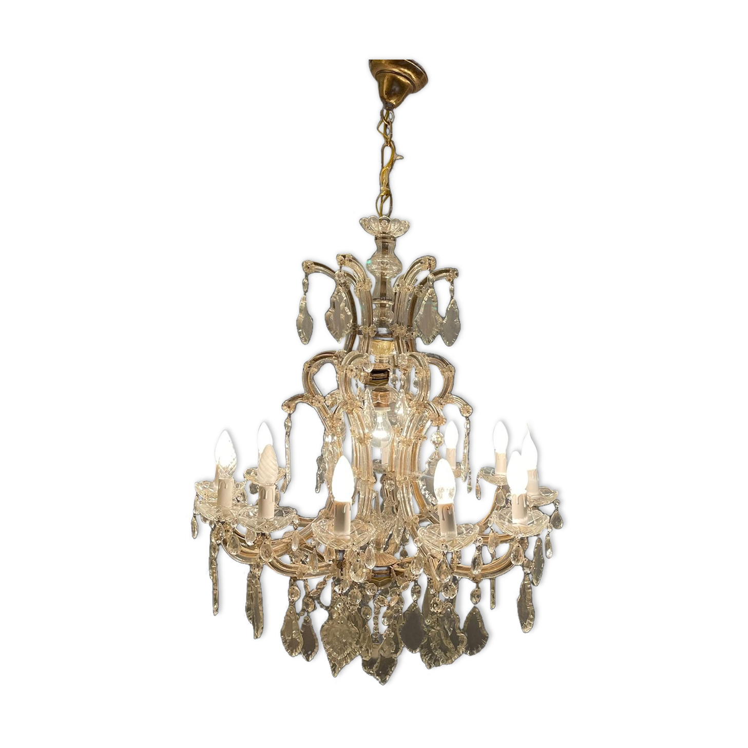Italian Murano Crystal Chandelier, 1950s