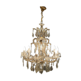 Italian Murano Crystal Chandelier, 1950s